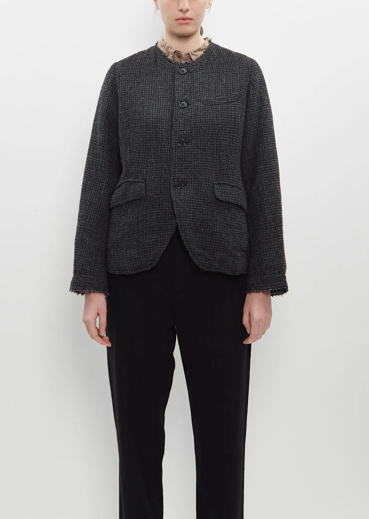 Wool Gauze Houndstooth Jacket sold by La Garconne