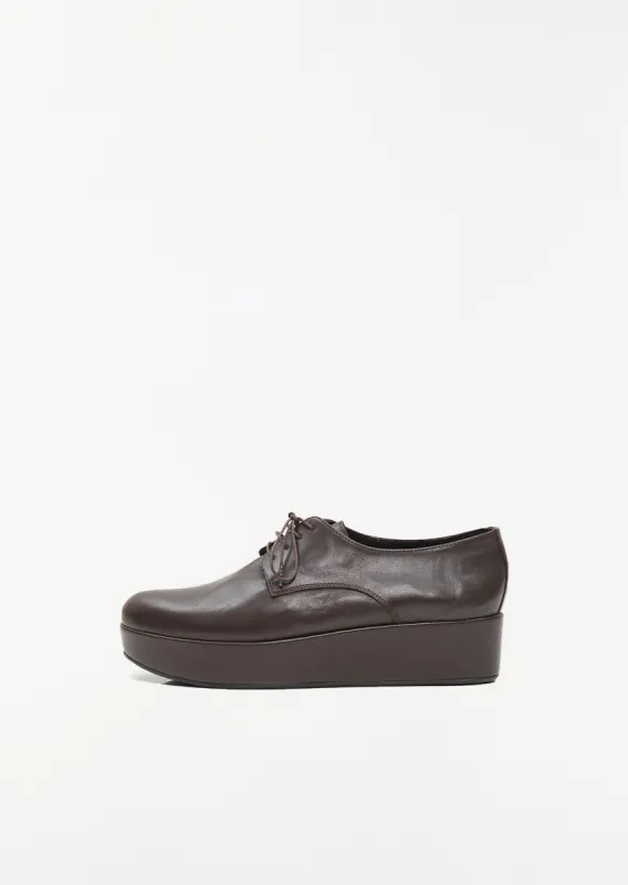 Lace- Up Platform Derby — Dark Brown sold by La Garconne