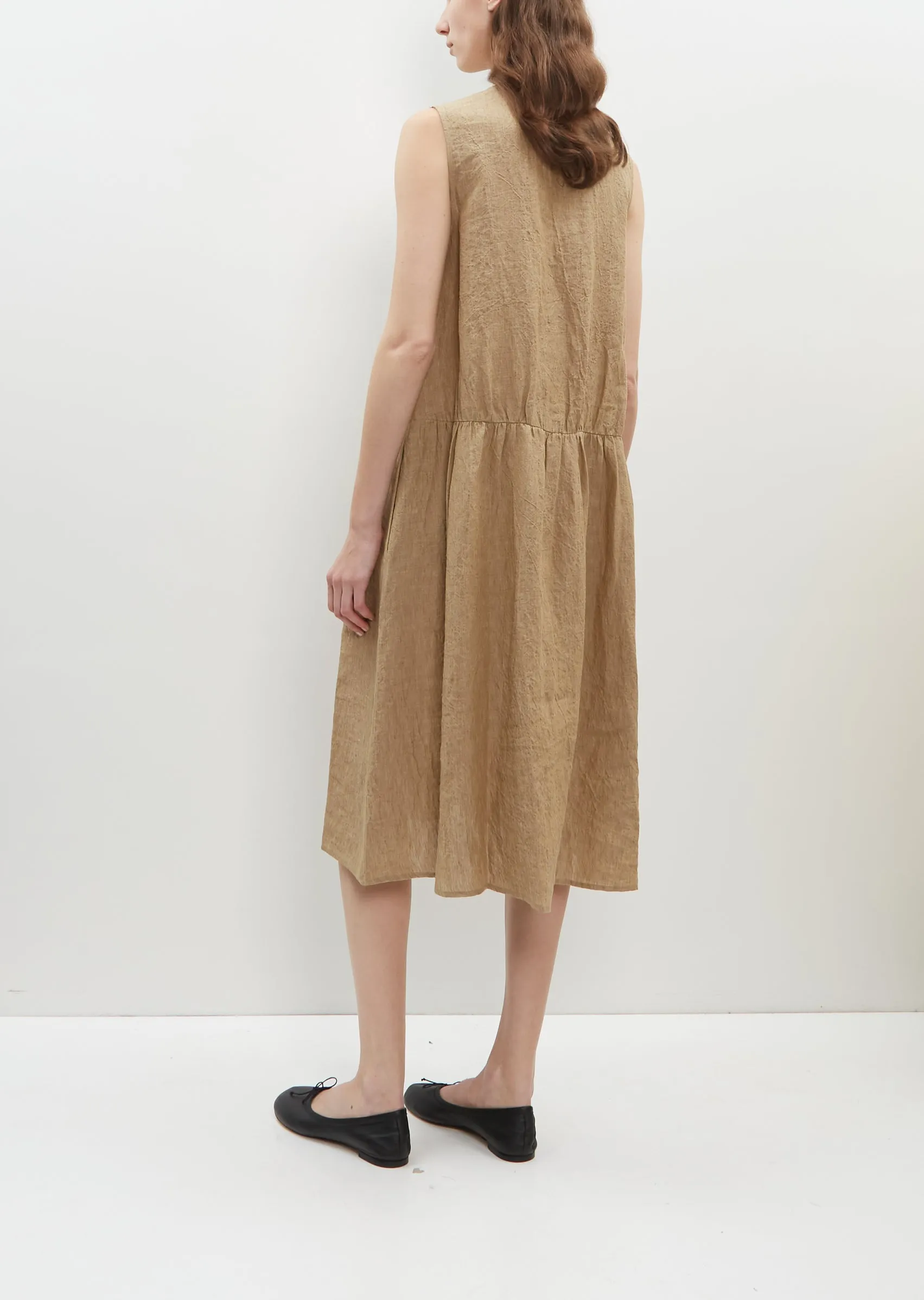 Chambray Linen Sleeveless Dress — Hazelnut sold by La Garconne product image thumbnail 3