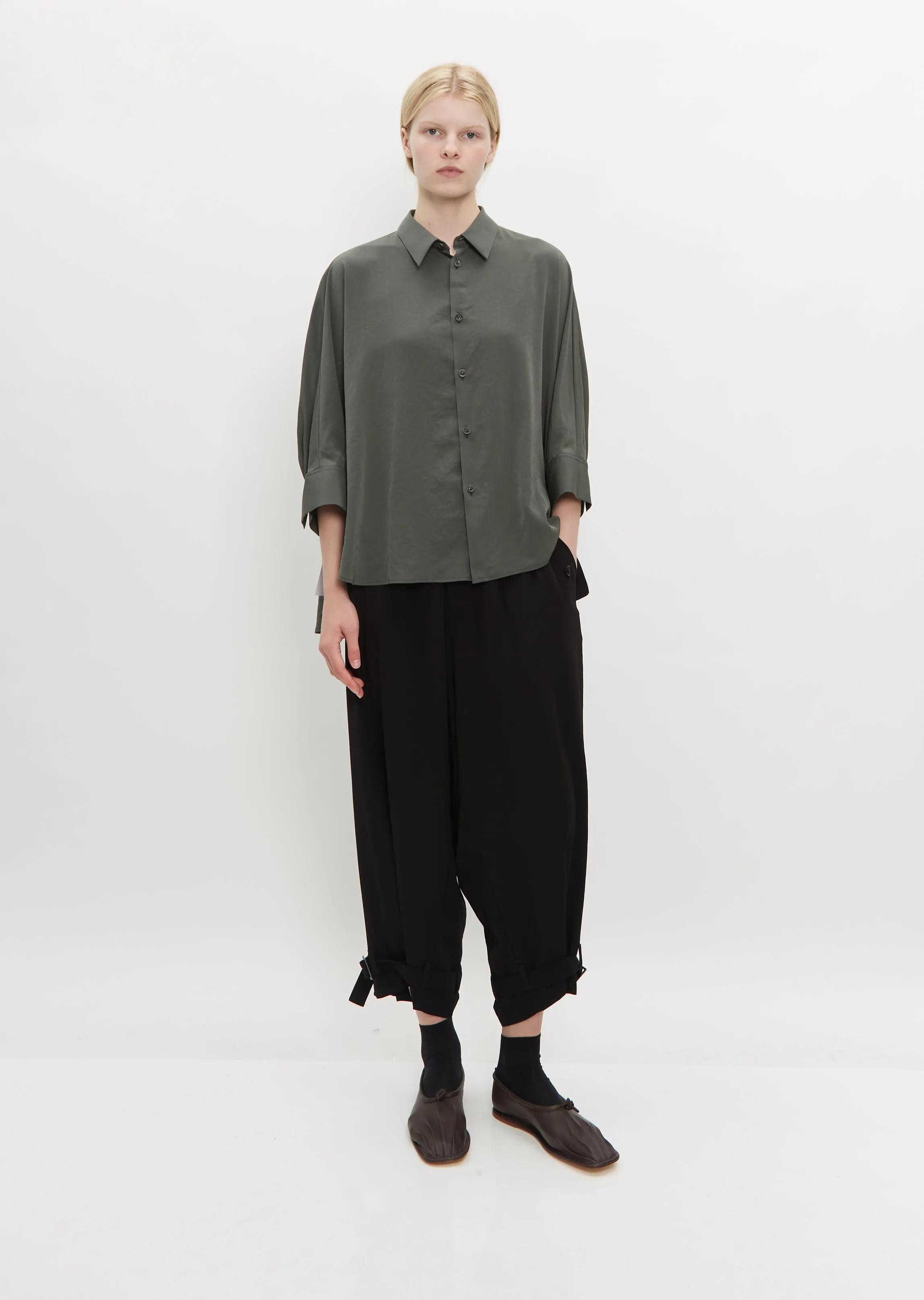 Short Sleeve Cape Shirt sold by La Garconne