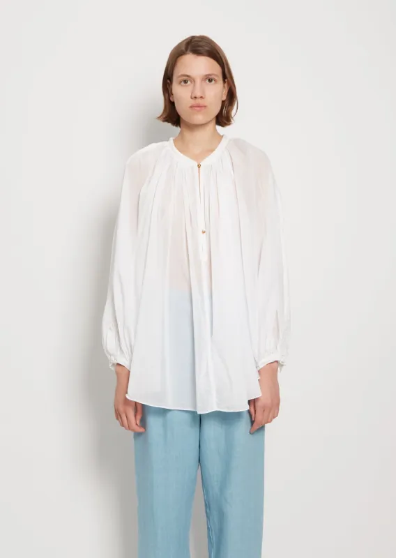 Cotton Silk Voile Poet Blouse made by La Garconne