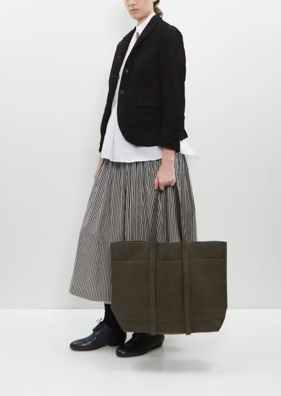 Washed Canvas 6 Pockets Tote M — Olive sold by La Garconne