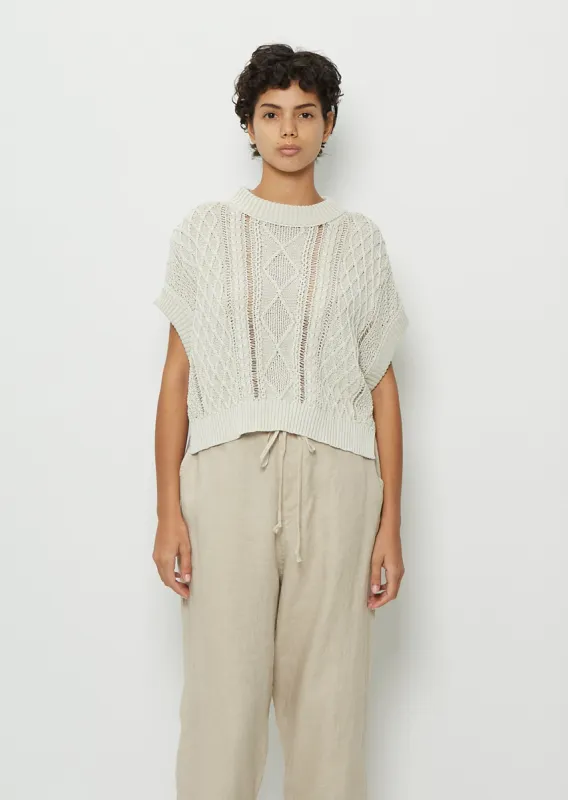 Cable Knit Cotton Top sold by La Garconne
