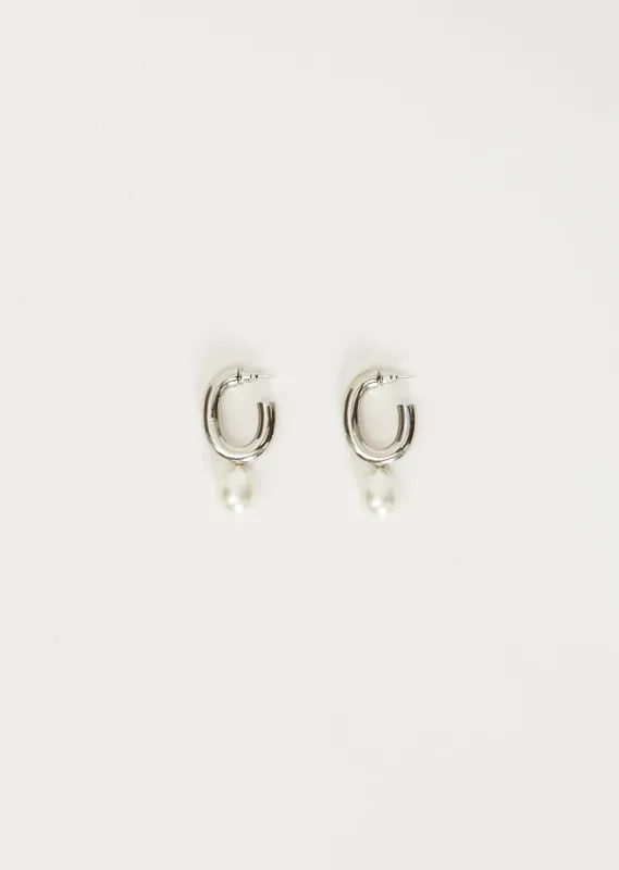 Pearl Egg Hoop Earrings made by Simone Rocha