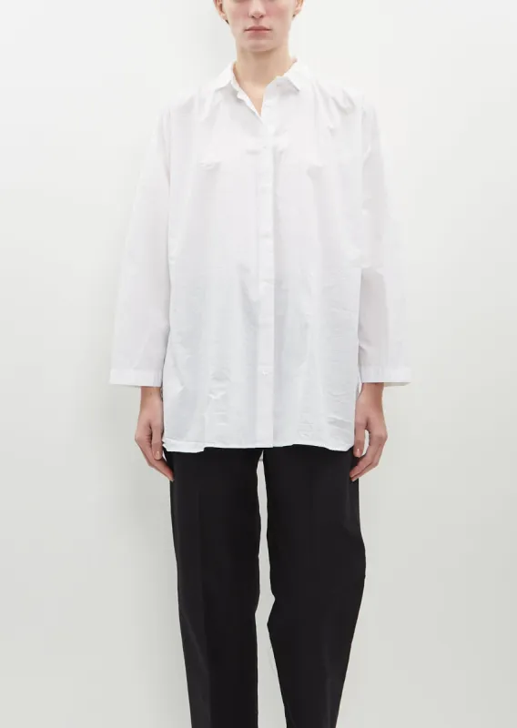 Long Cotton Overshirt — White sold by La Garconne
