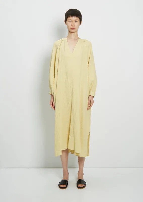Jhula Long-Sleeve Maxi Dress — Sulphur sold by La Garconne