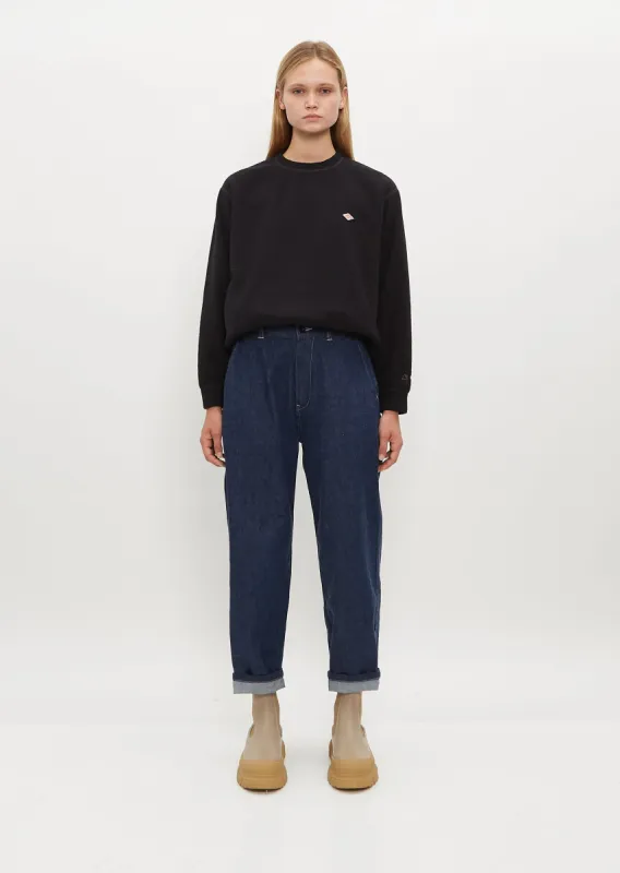 Cotton Twill Easy Pants — Indigo sold by La Garconne