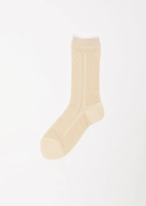 Knitted Lace Socks — Ivory sold by La Garconne