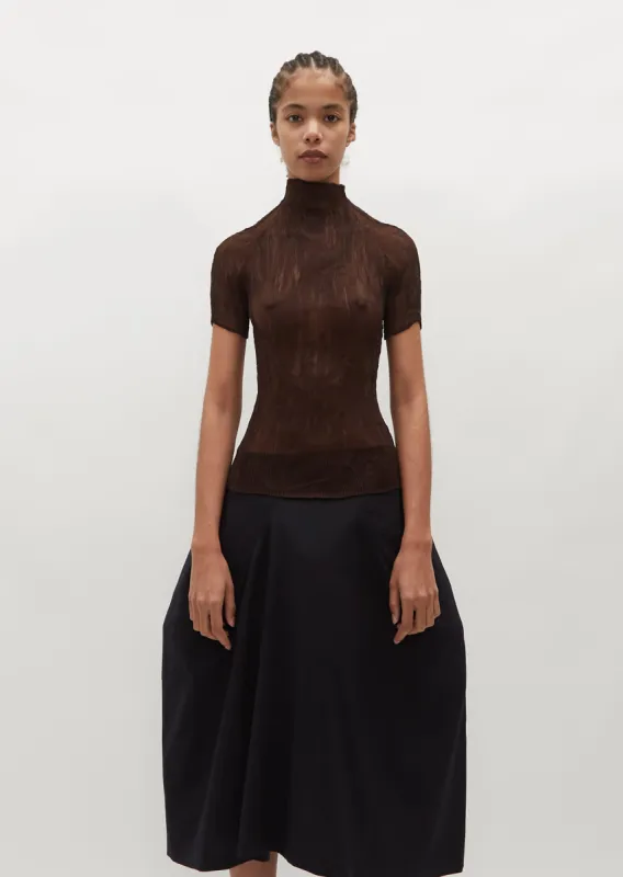 Chiffon Twist Shirt — Dark Brown sold by La Garconne
