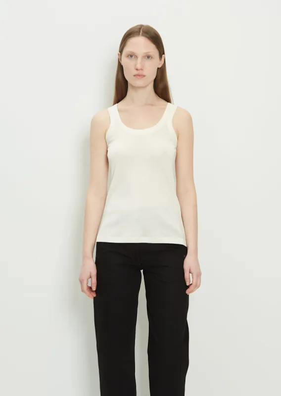 Cotton Jersey Tank — Light Cream sold by La Garconne
