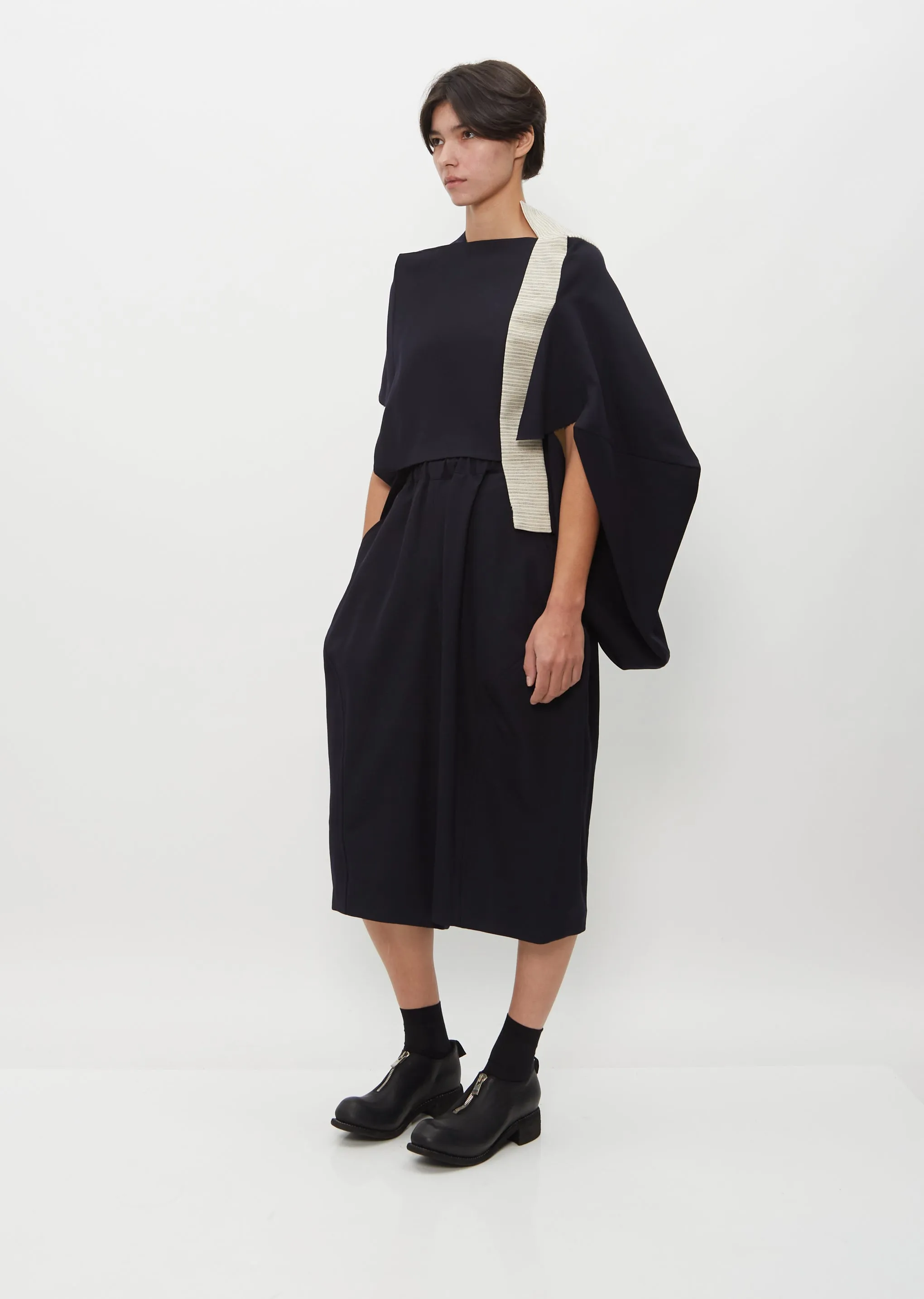 Wide Leg Cropped Gabardine Pants sold by La Garconne