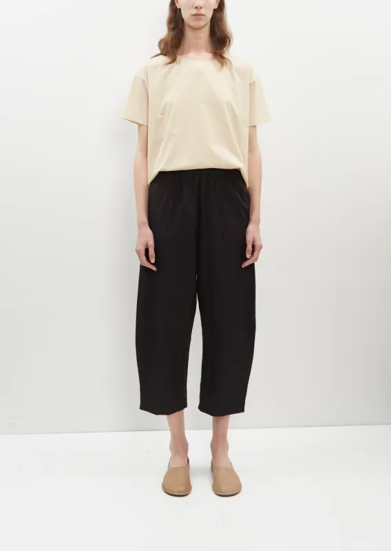 Crinkle Poplin Cropped Balloon Pants — Black sold by La Garconne