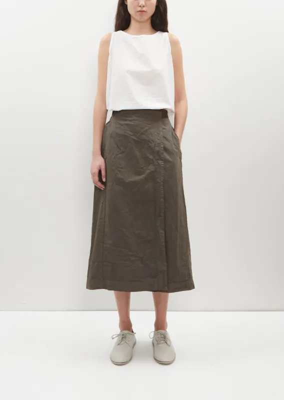 Wrap Cotton Canvas Skirt — Anthracite sold by La Garconne