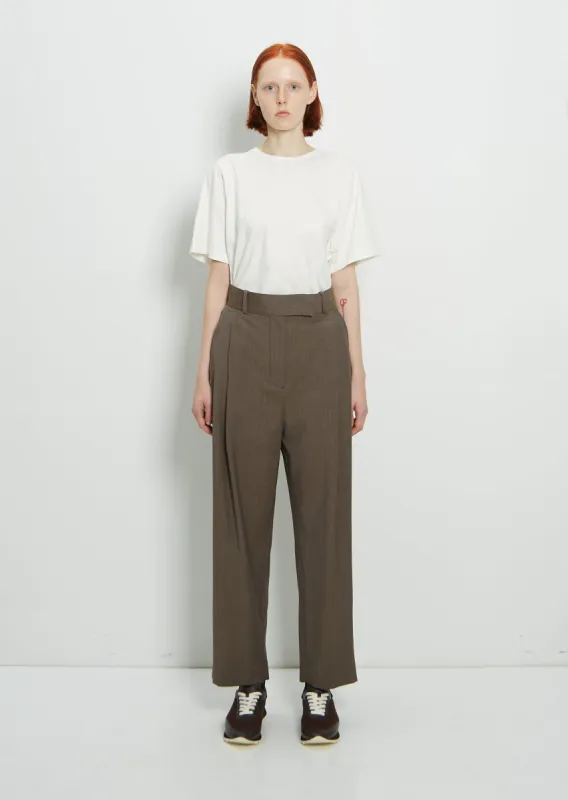 Wool Deep Pleat Trousers — Mole sold by La Garconne
