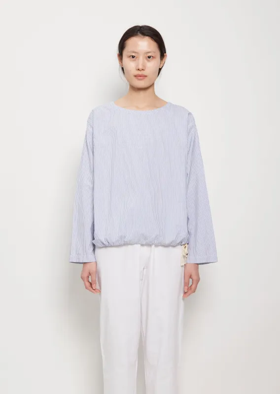 Lui Organic Cotton Longsleeve Top — Blue Stripe sold by La Garconne