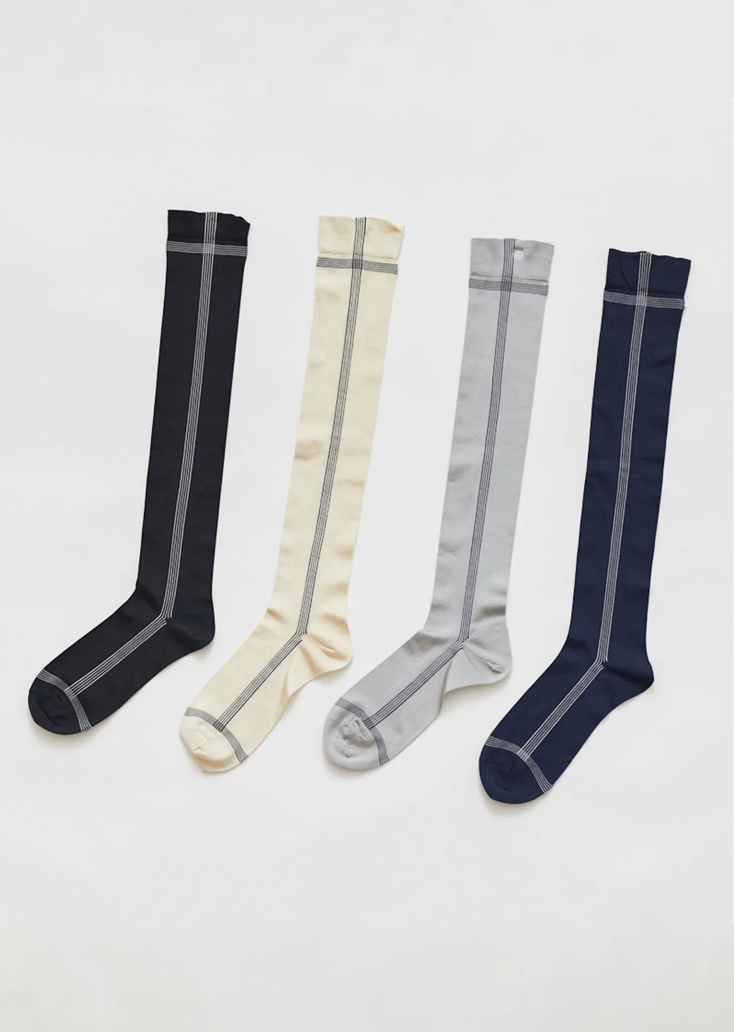 Side Line Silk High Socks — Navy sold by La Garconne product image thumbnail 2
