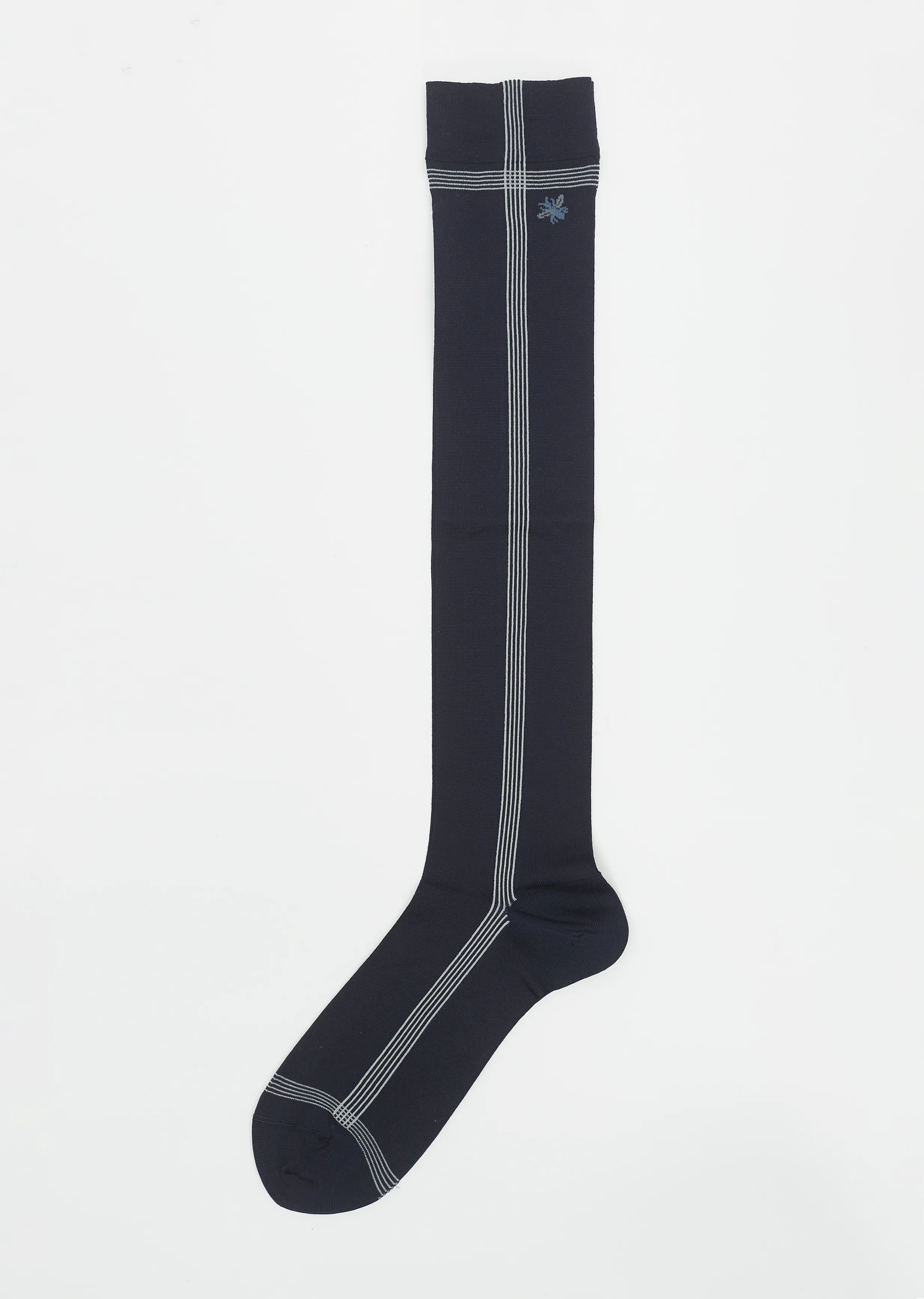 Side Line Silk High Socks — Navy sold by La Garconne