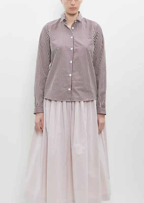 Tyrol Shirt — Wine Stripe sold by La Garconne