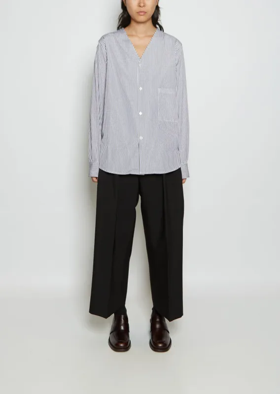 V-Neck Cotton Button Up Shirt sold by La Garconne