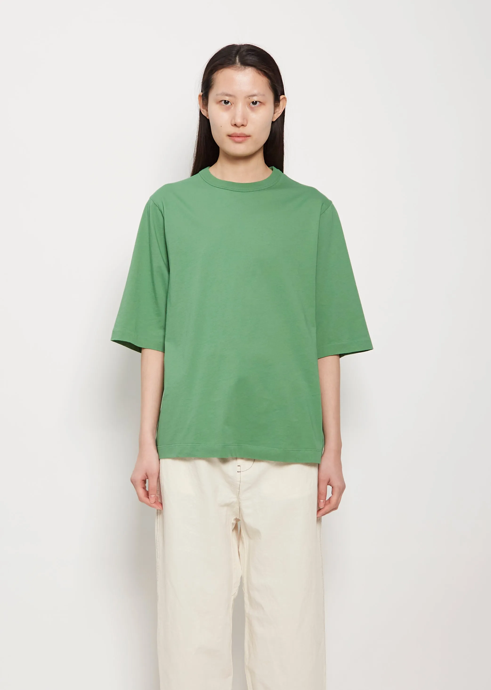 Buria Cotton Tee — Salvia Green sold by La Garconne
