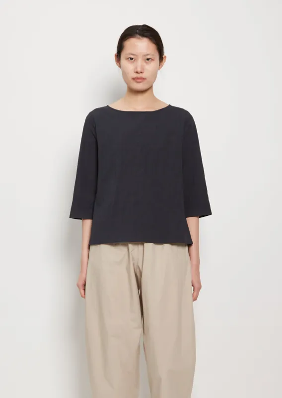 Boatneck Cotton Top - Dark sold by La Garconne
