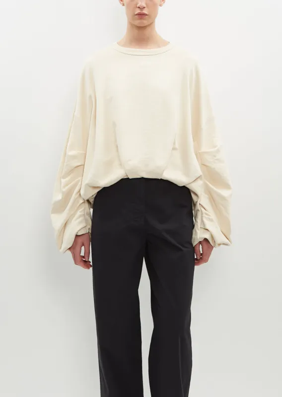 Hannett Draped Cotton Sweatshirt — Ivory made by Dries Van Noten