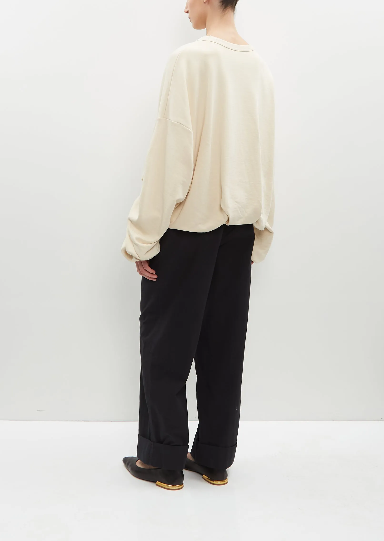 Hannett Draped Cotton Sweatshirt — Ivory sold by La Garconne product image thumbnail 3