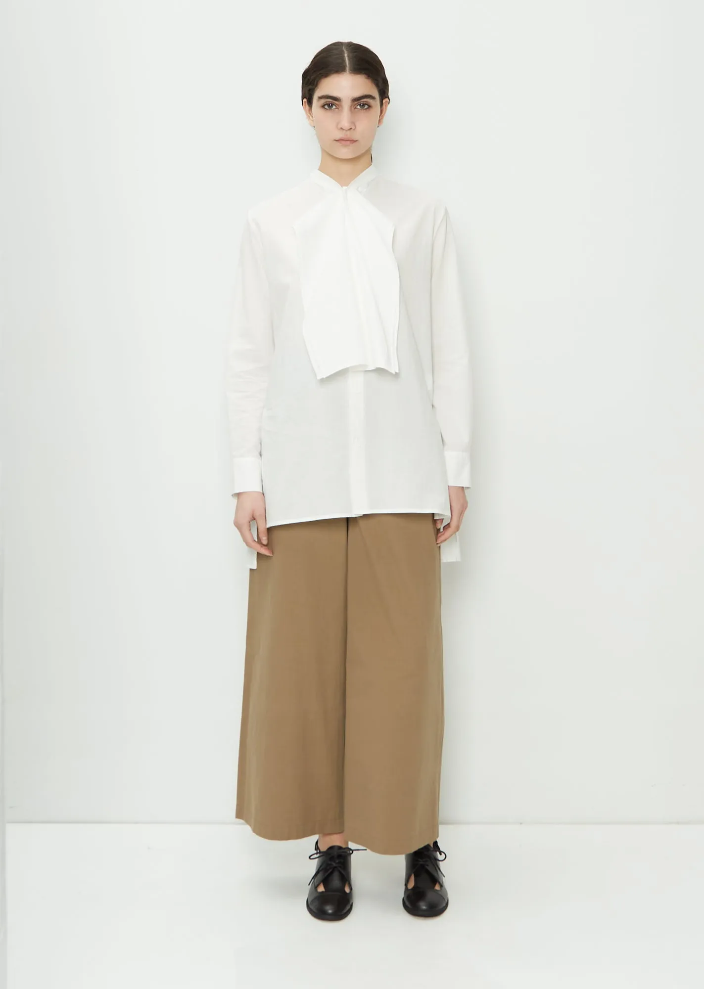 Frill Collar Cotton Shirt — White sold by La Garconne product image thumbnail 4