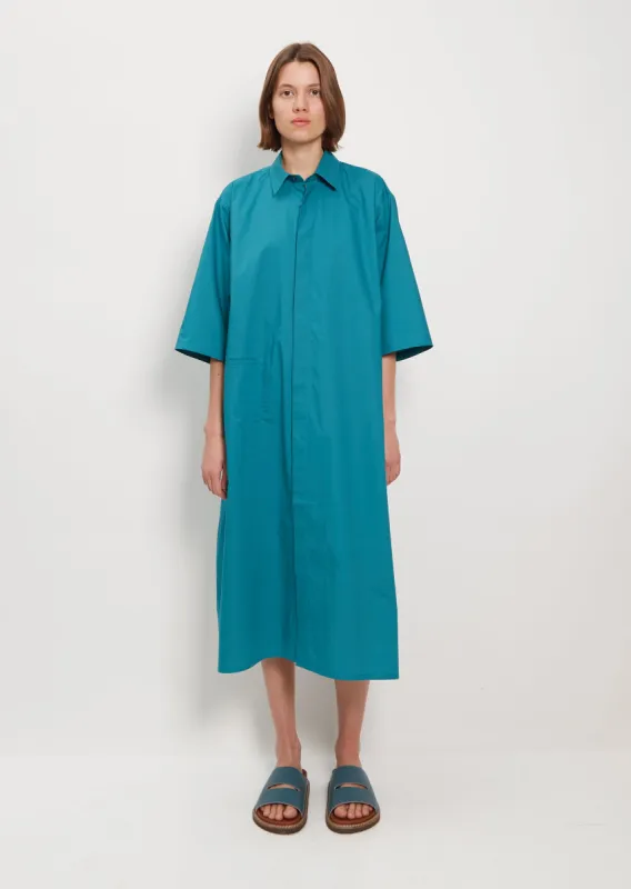 Dillion Cotton Shirt Dress — Topaz Green sold by La Garconne