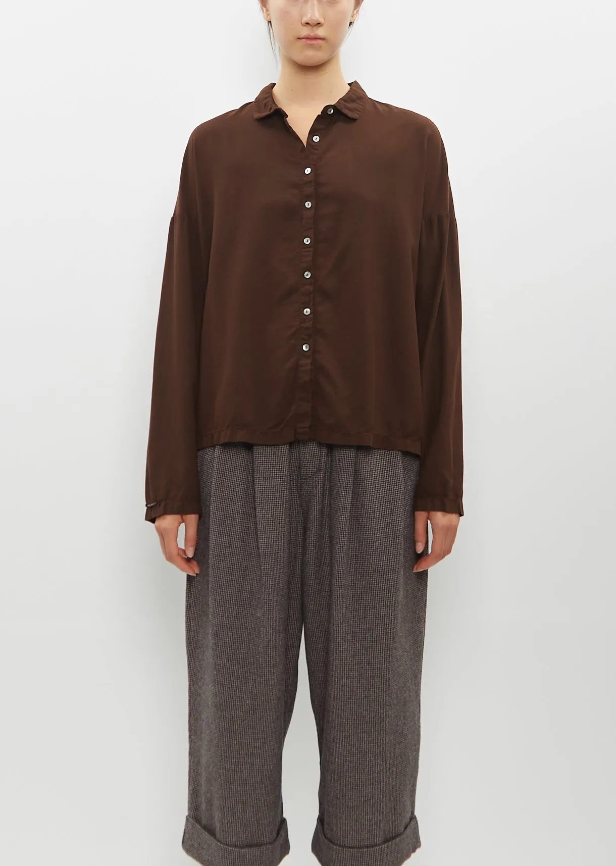 Short Collar Shirt TVC — Coffee sold by La Garconne product image thumbnail 5