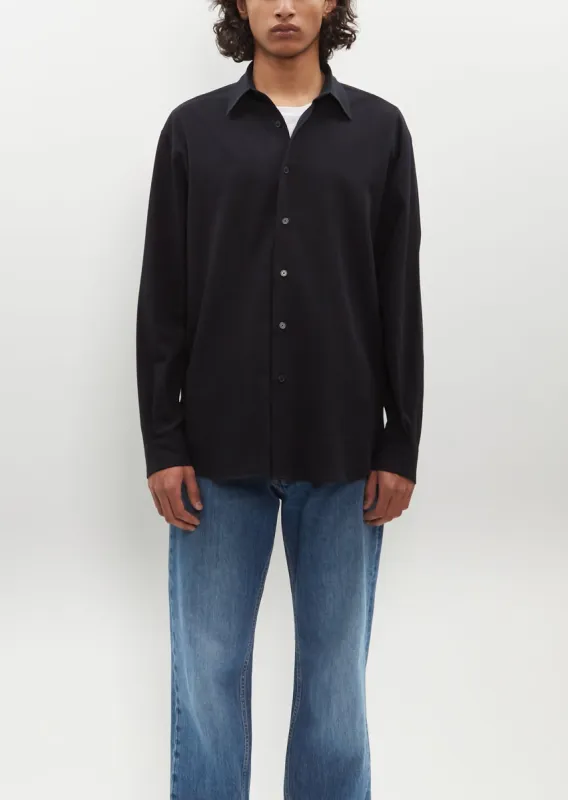 Hard Twist Cotton Silk Viyella Shirt — Dark Navy sold by La Garconne