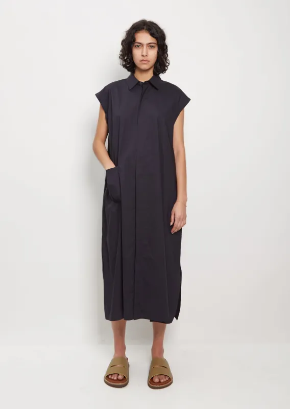 Deb Cotton Shirt Dress — Black sold by La Garconne