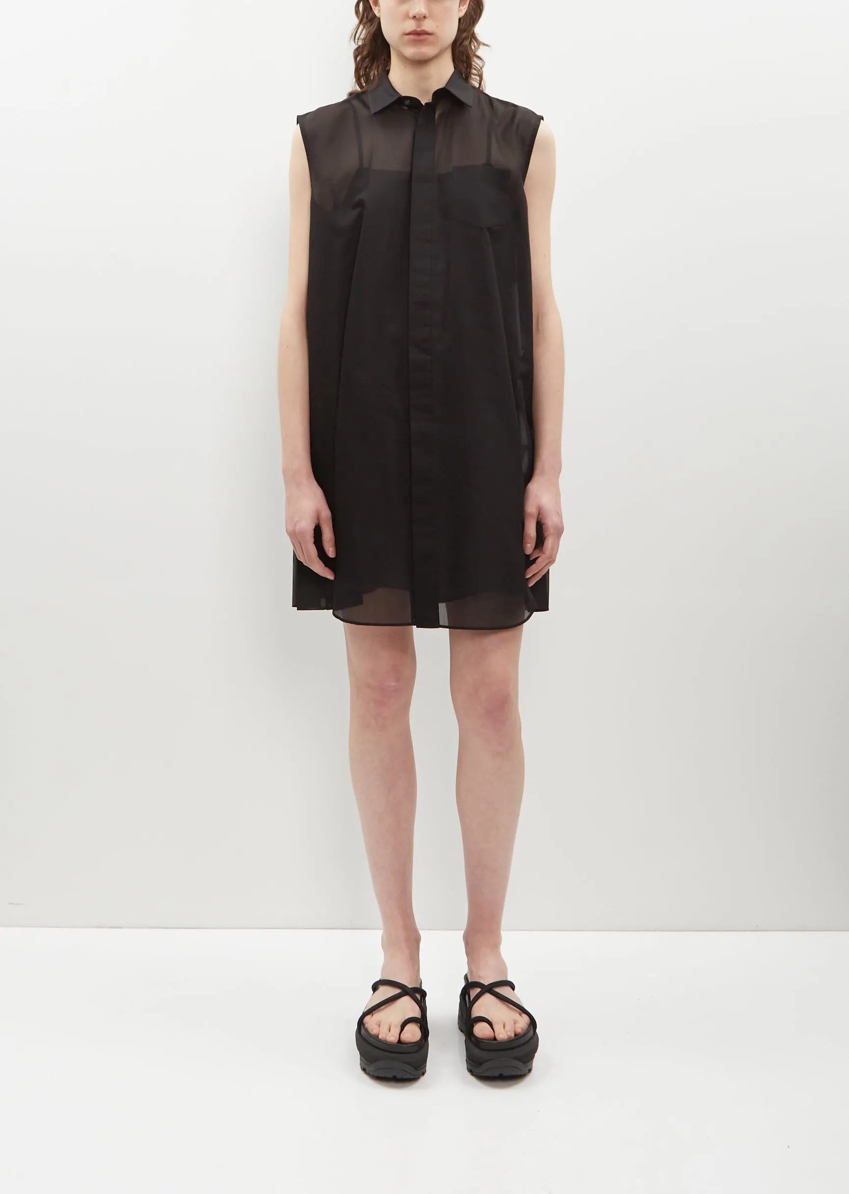 Back Pleat Voile Dress sold by La Garconne