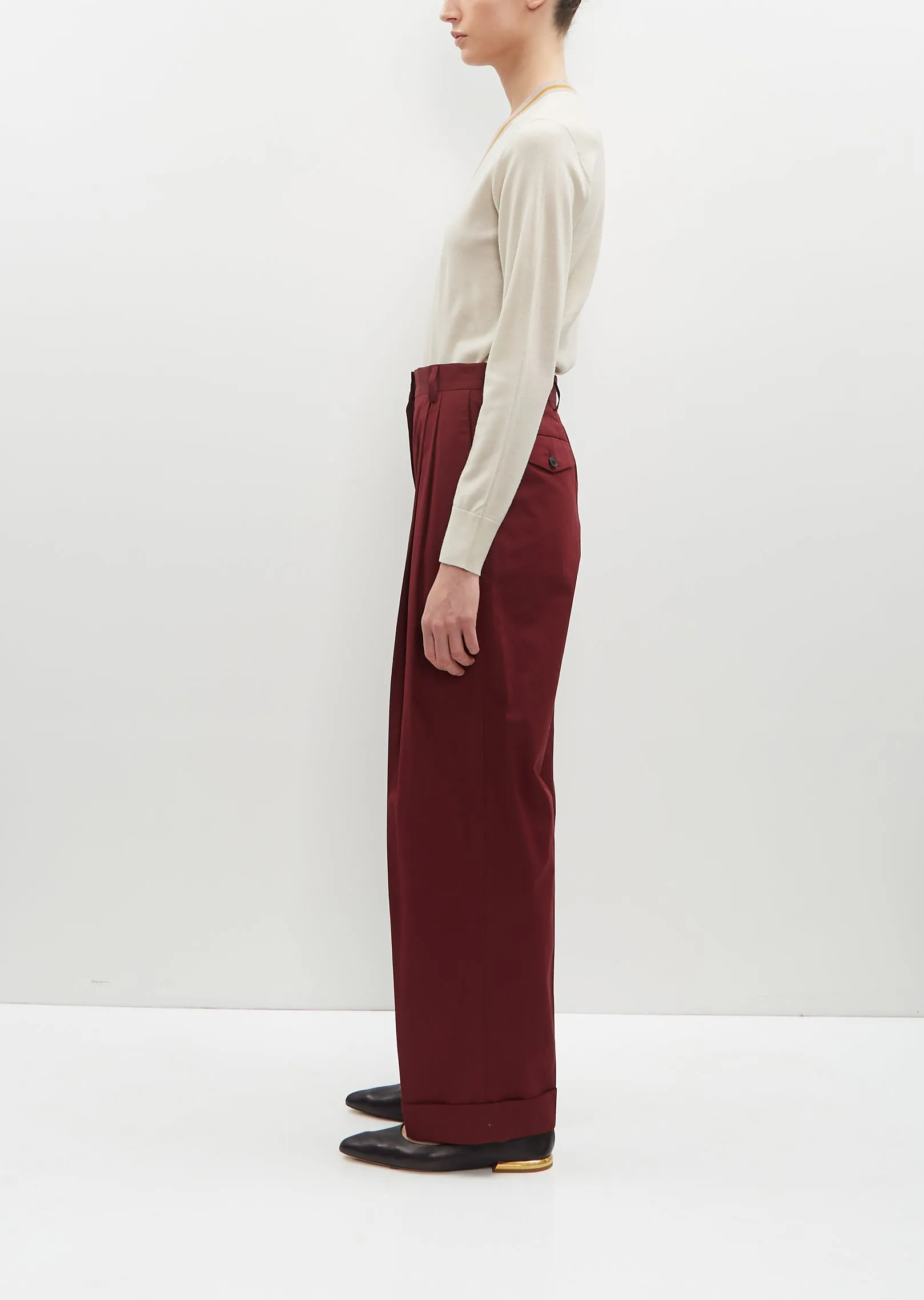 Partan Cotton Pants — Bordeaux sold by La Garconne product image thumbnail 2