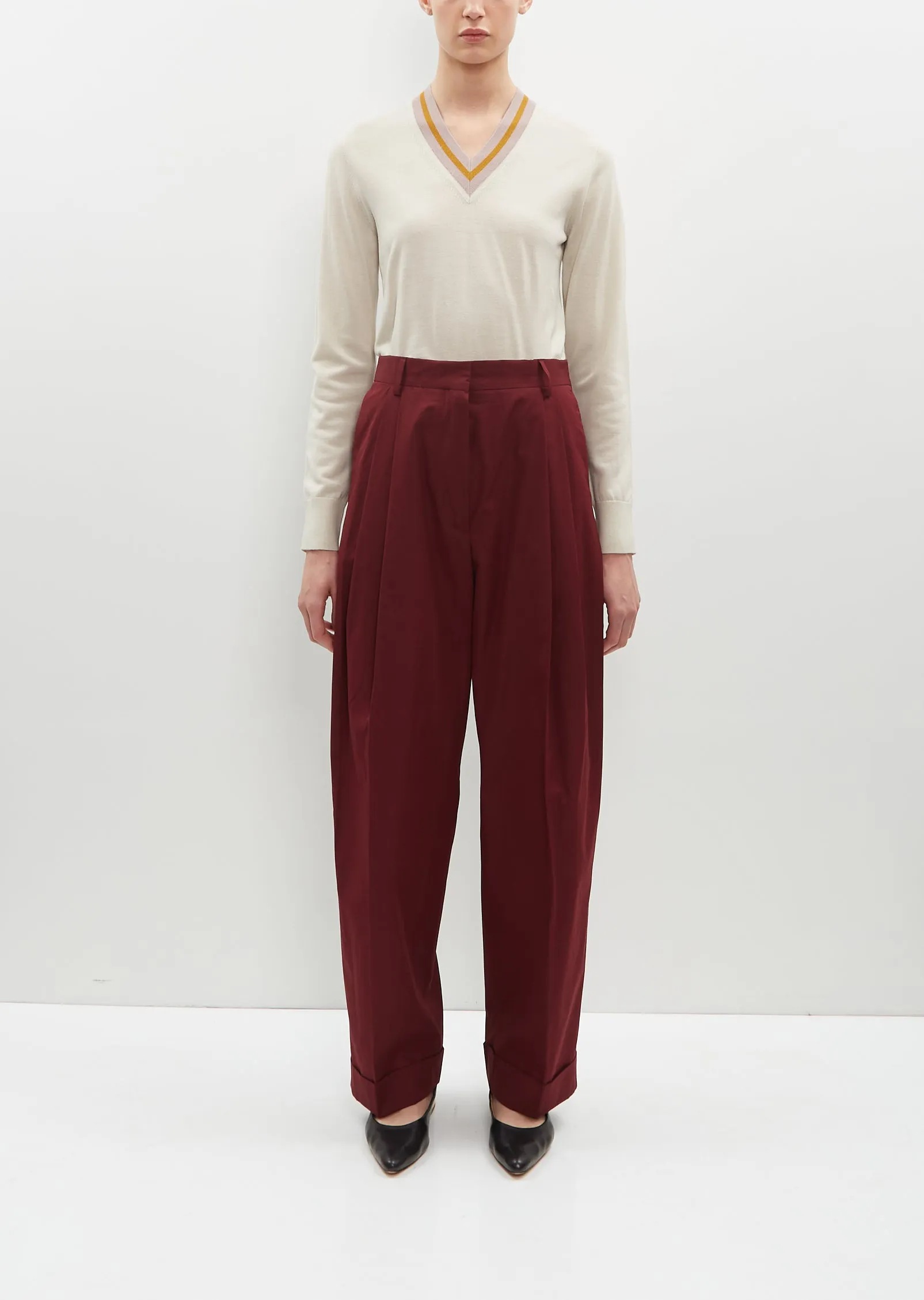 Partan Cotton Pants — Bordeaux sold by La Garconne