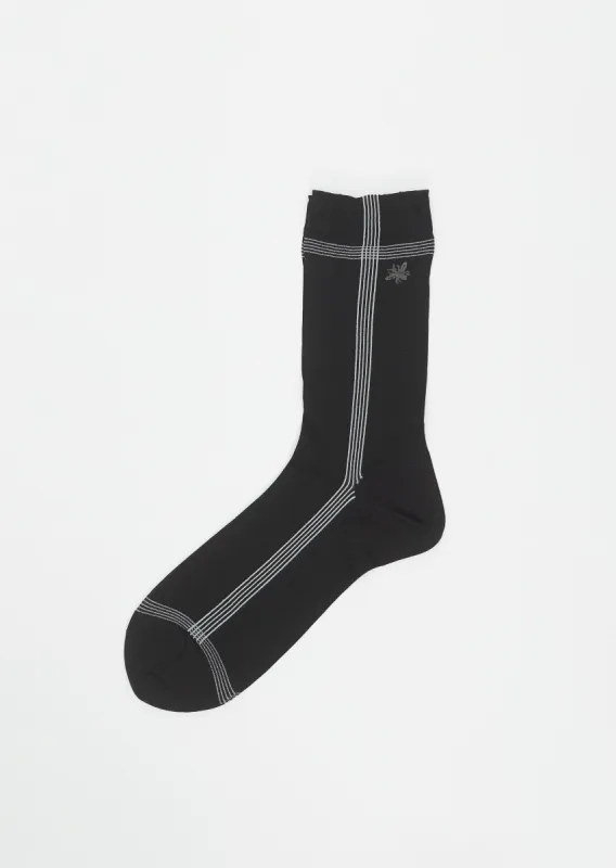 Side Line Silk Socks — Black sold by La Garconne