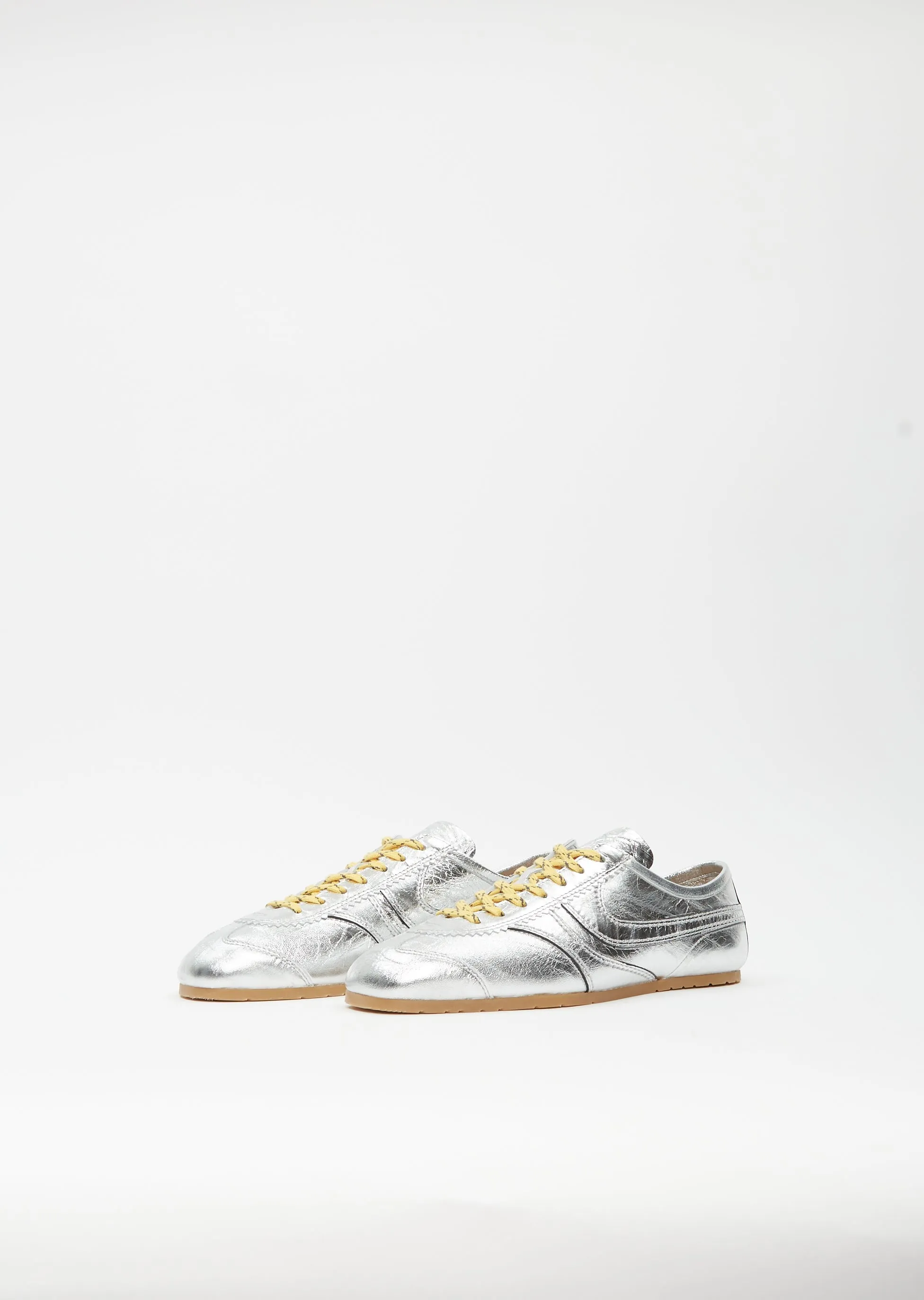 Leather Trainer — Silver sold by La Garconne product image thumbnail 2
