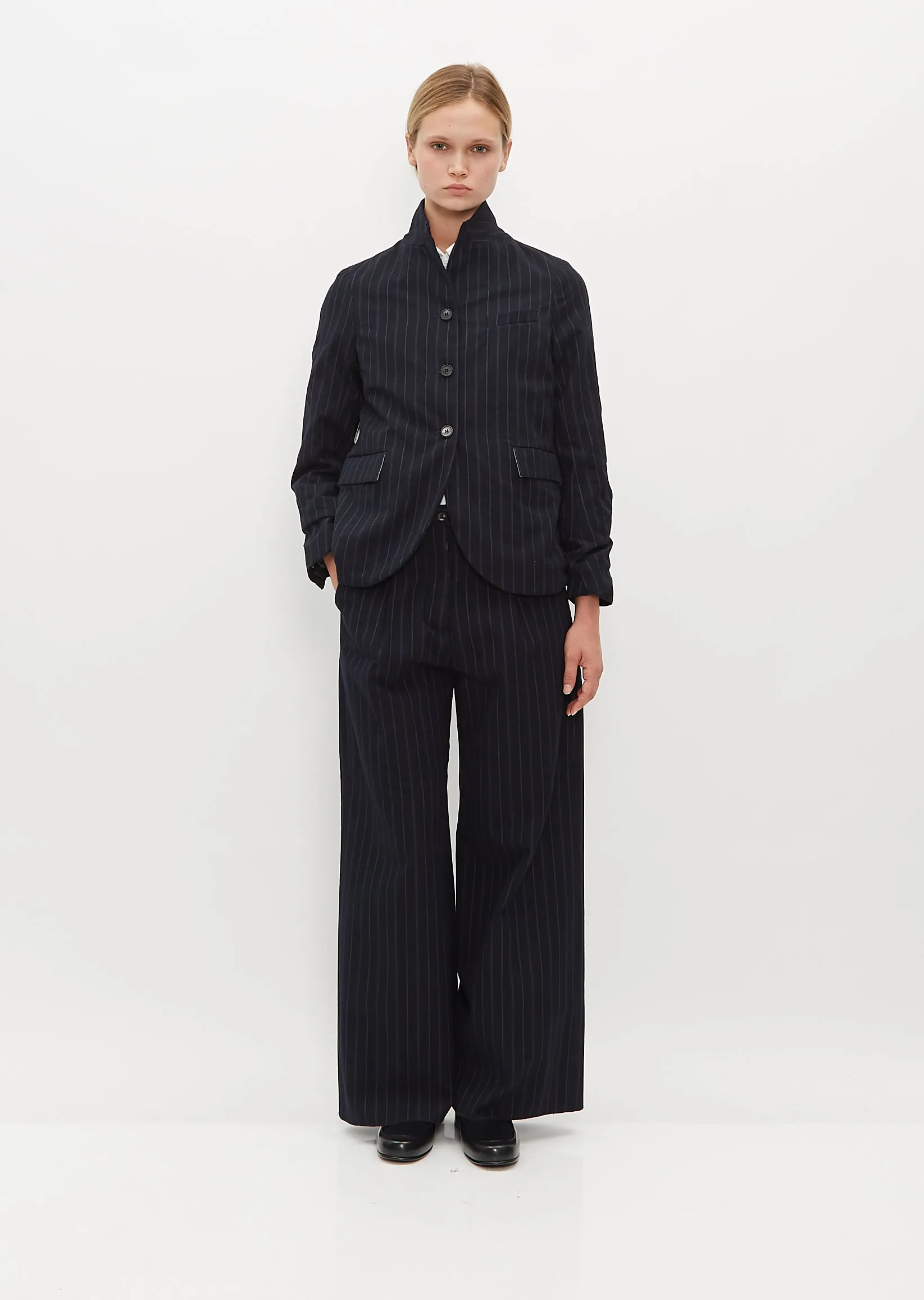 Tyrol Wool Jacket — Navy Stripe sold by La Garconne product image thumbnail 5