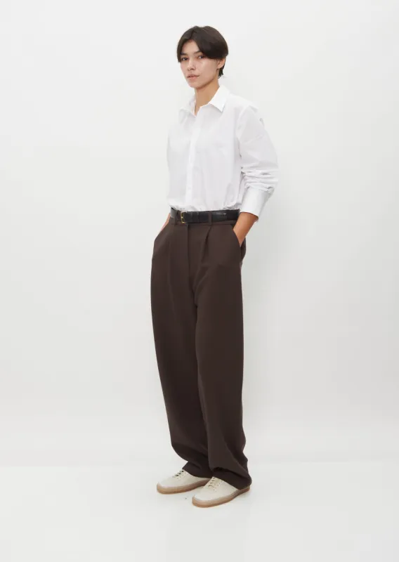 Sada Wool Trousers — Chocolate sold by La Garconne