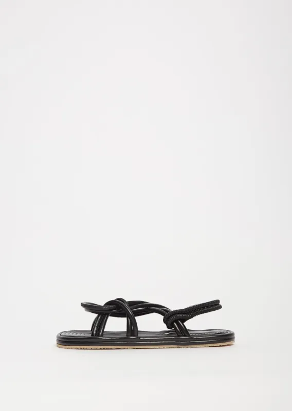 Cable Sandals — Black sold by La Garconne