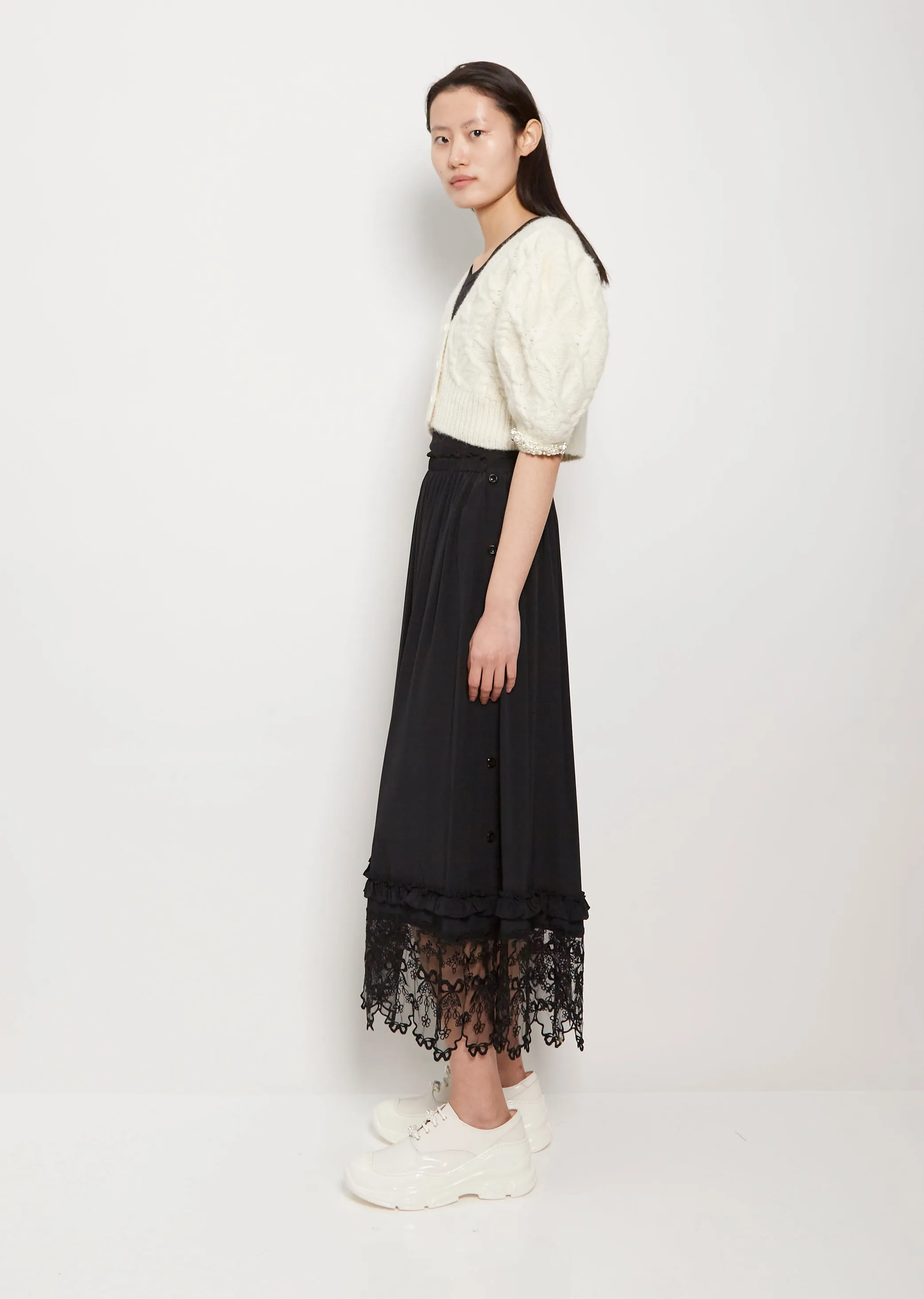 Lace Trim Maxi Skirt sold by La Garconne product image thumbnail 2