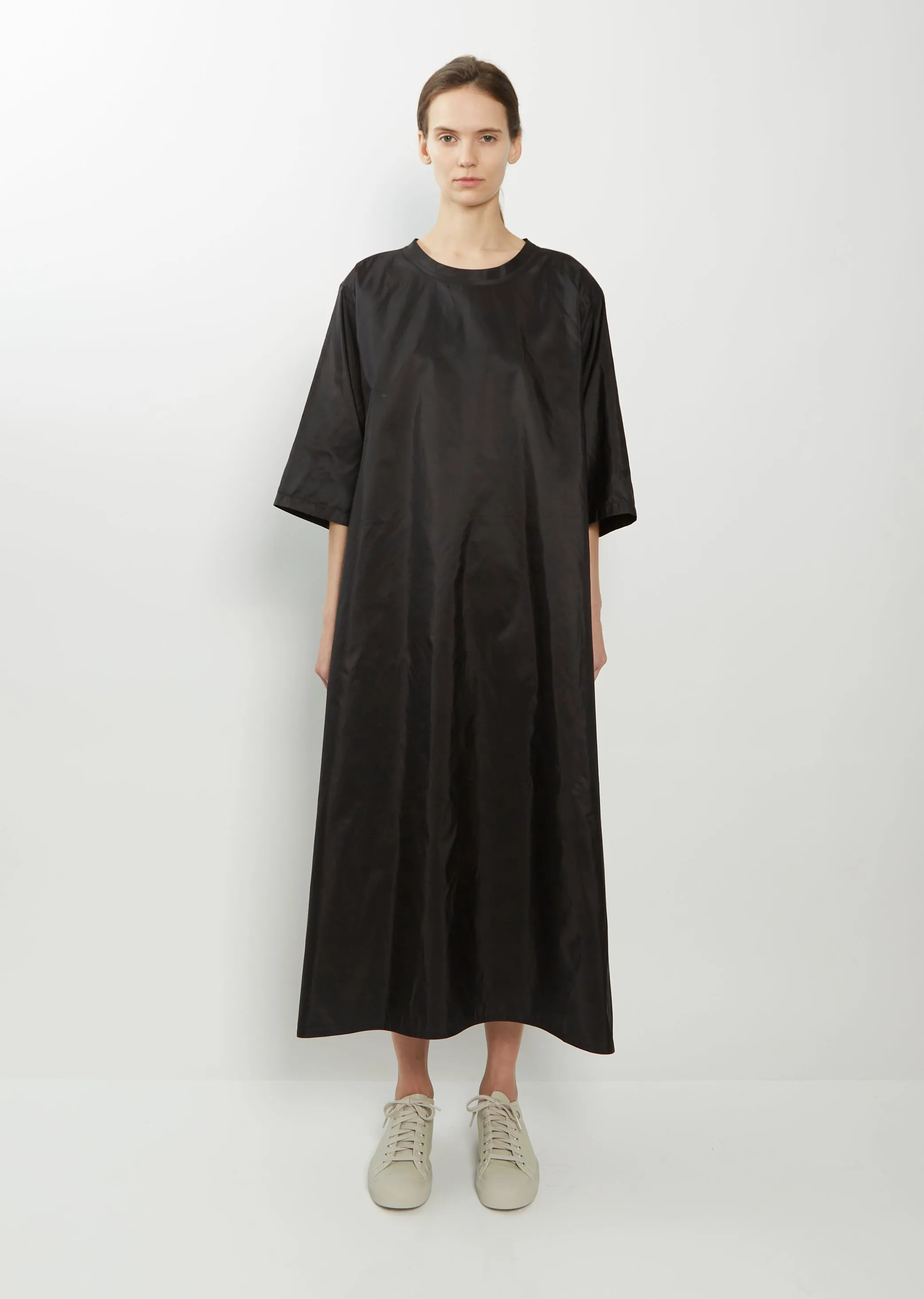 Darby Silk Taffeta Dress — Black sold by La Garconne