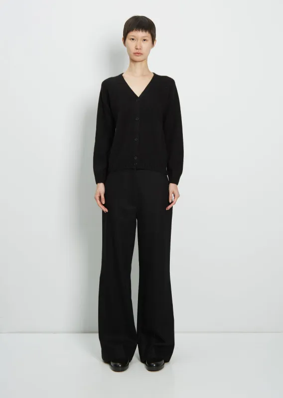 Seamless V Neck Cardigan — Black sold by La Garconne