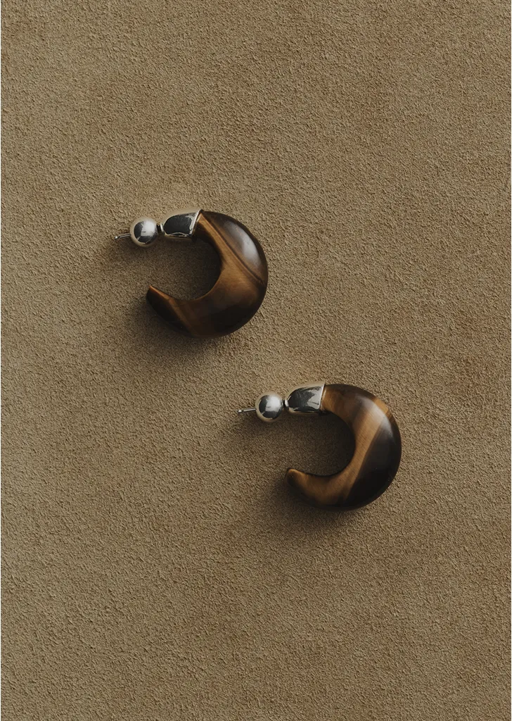 Tiger's Eye Donut Hoops sold by La Garconne product image thumbnail 2