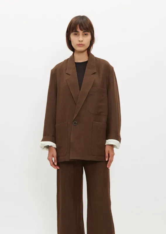 Juri Linen Wool Jacket — Black Earth sold by La Garconne