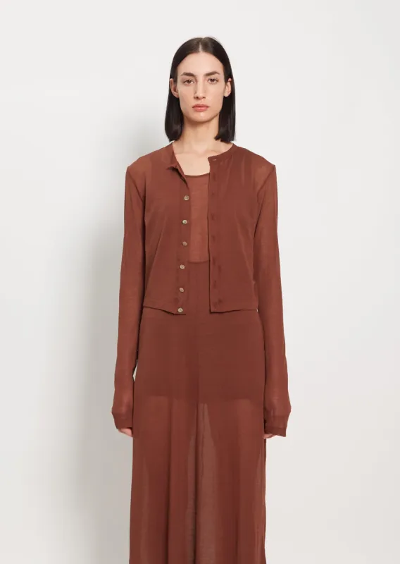 Cotton Gauze Cardigan — Brown sold by La Garconne