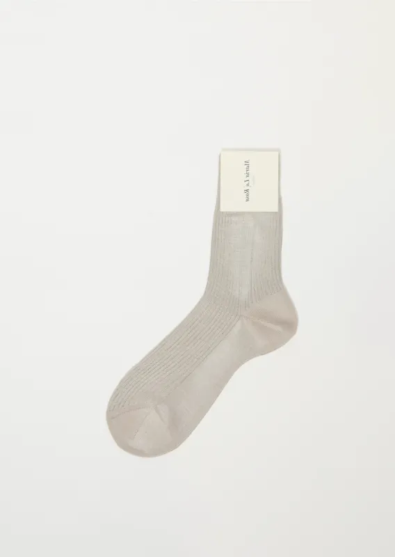 One Ribbed Socks — Perlino sold by La Garconne