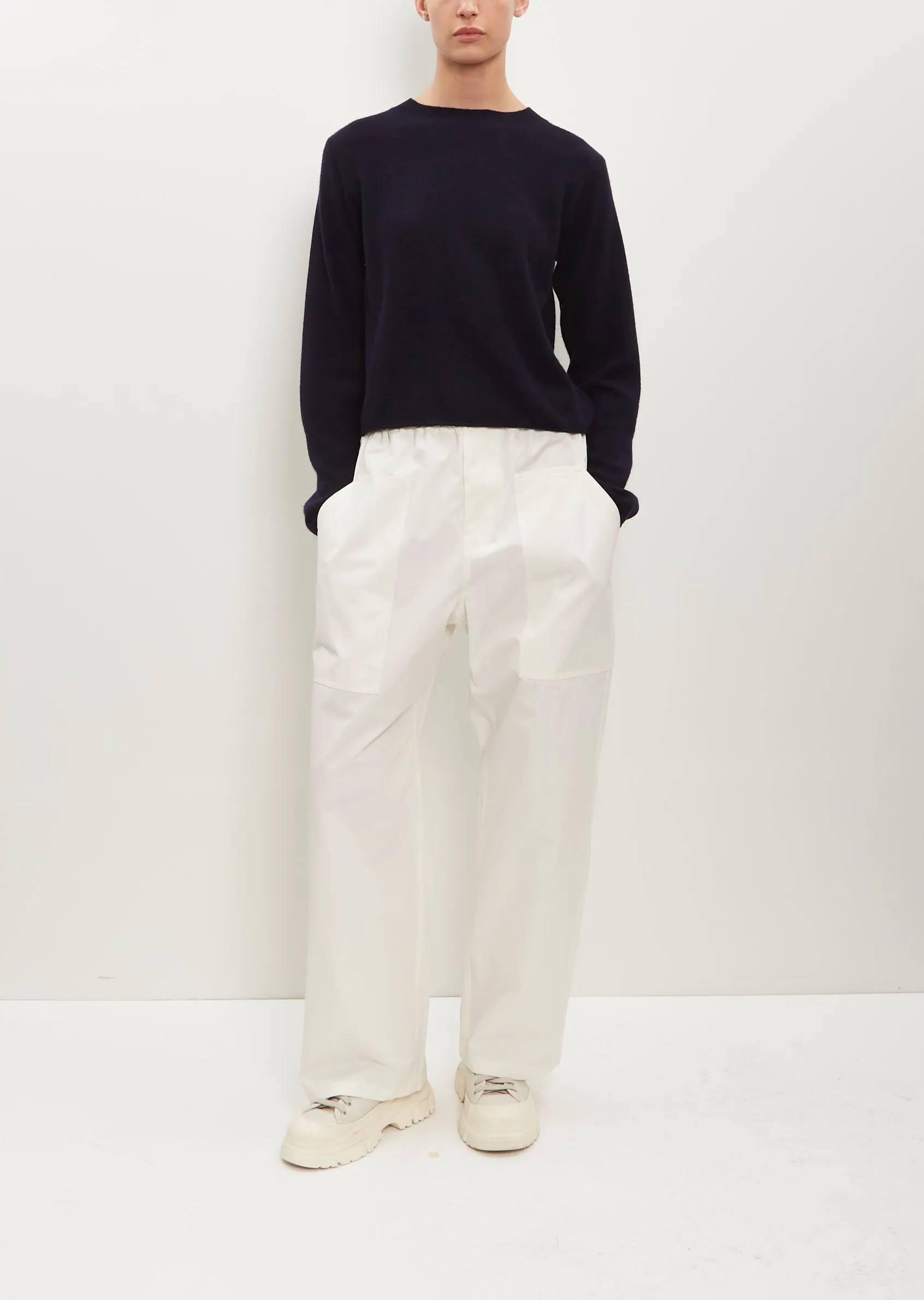 Mousse Wool-Cashmere Sweater — Midnight sold by La Garconne