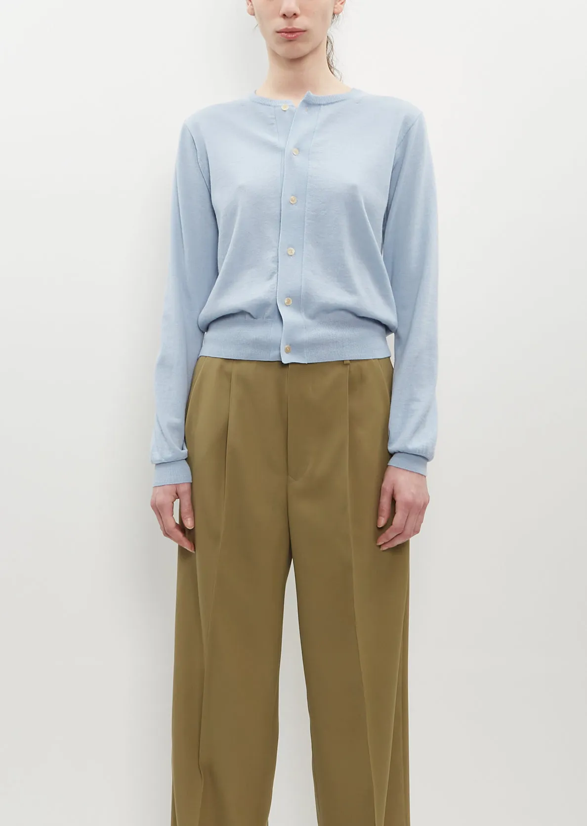 Cashmere Hard Twist Knit Cardigan sold by La Garconne