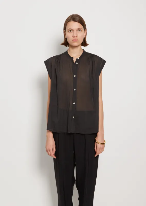 Silk Voile Cotton Silk Tank Blouse made by La Garconne